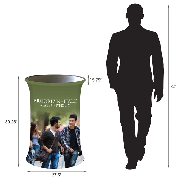 Auto rise table stand, stretch polyester banner and hardware... from ASI 80228 Quinn