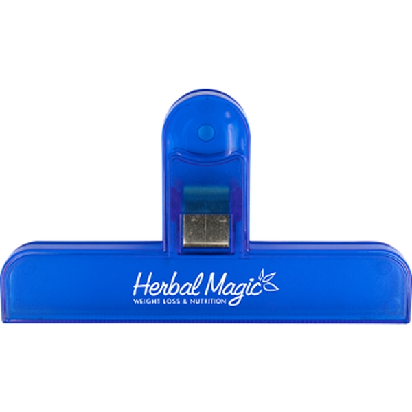 Snack bag clip with ribbed teeth.... from ASI 57653 Gold Bond