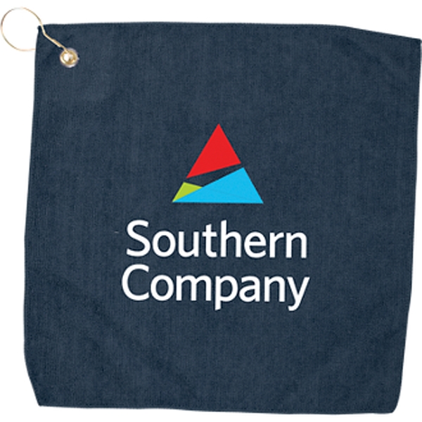 15" x 15" Hemmed Grommet Belt Clip Towel... from ASI 57653 Gold Bond / Gold Bond