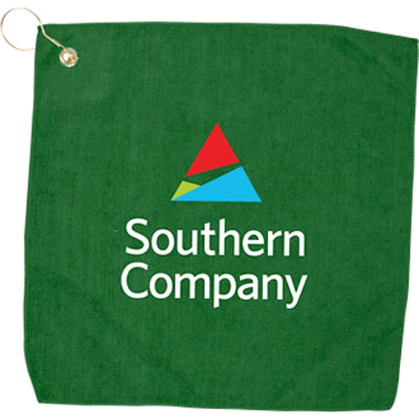 15" x 15" Hemmed Grommet Belt Clip Towel... from ASI 57653 Gold Bond / Gold Bond