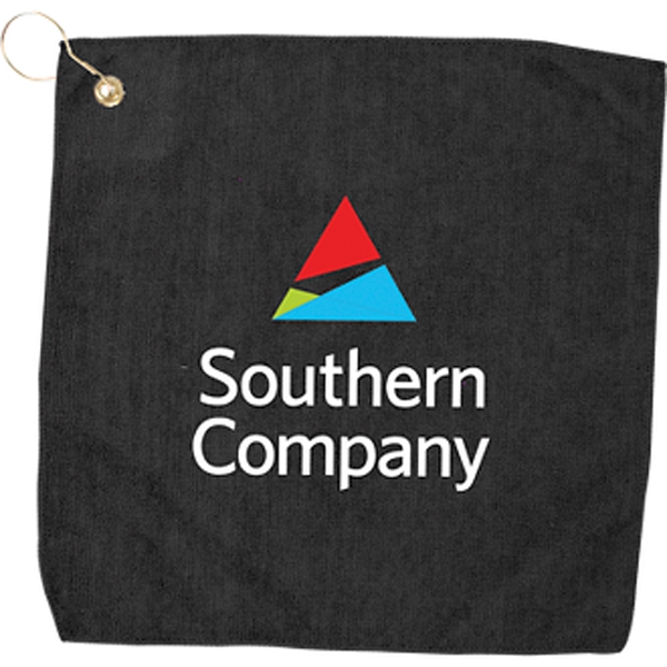 15" x 15" Hemmed Grommet Belt Clip Towel... from ASI 57653 Gold Bond / Gold Bond