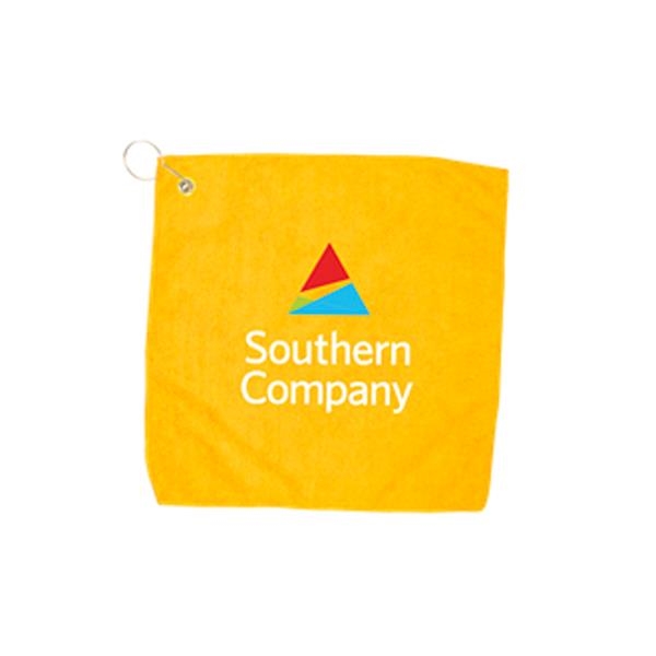 15" x 15" Hemmed Grommet Belt Clip Towel... from ASI 57653 Gold Bond / Gold Bond