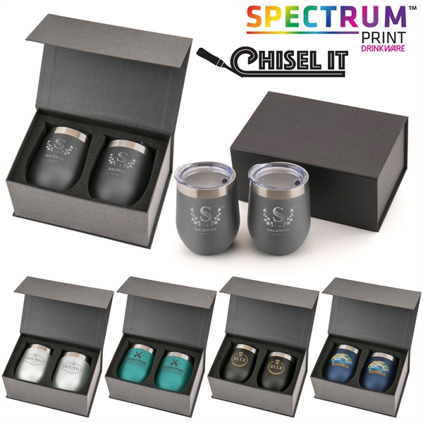 Three-piece wine gift set with two stemless wine tumblers and a... from ASI 88060 Snugz/USA Inc / Sweda®