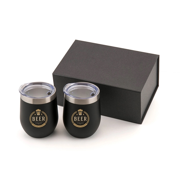 Three-piece wine gift set with two stemless wine tumblers and a... from ASI 88060 Snugz/USA Inc / Sweda®