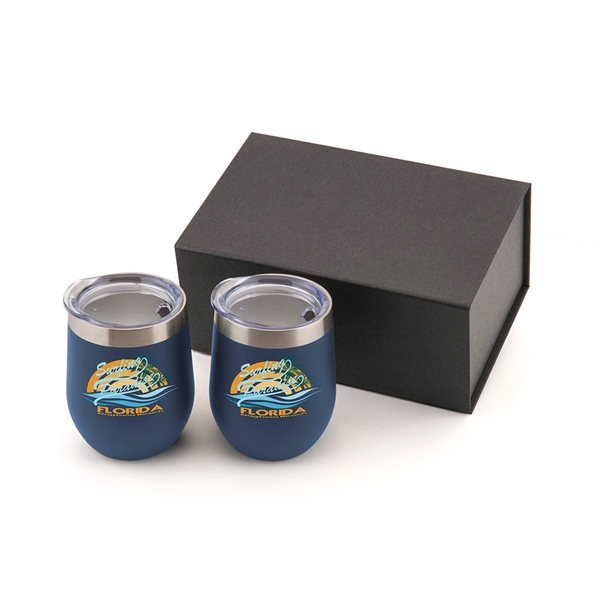 Three-piece wine gift set with two stemless wine tumblers and a... from ASI 88060 Snugz/USA Inc / Sweda®