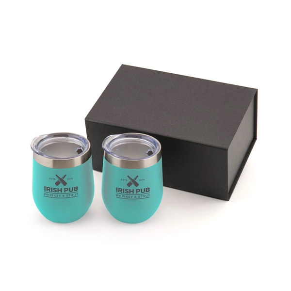Three-piece wine gift set with two stemless wine tumblers and a... from ASI 88060 Snugz/USA Inc / Sweda®