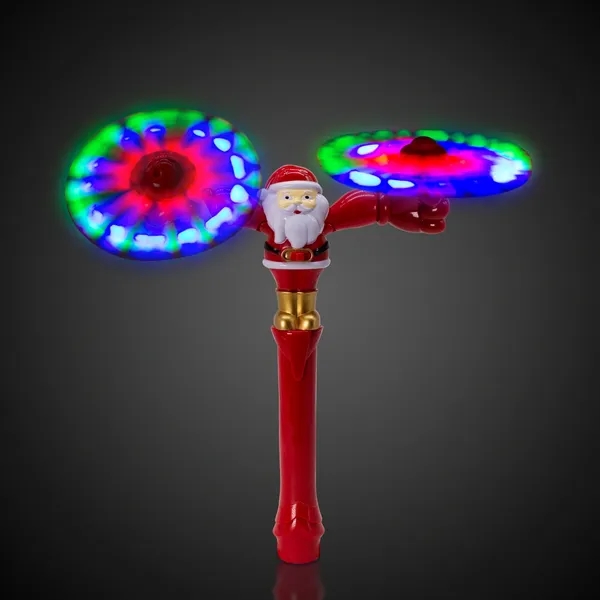 10" Santa Claus spinner wand with swivel arms and LED lights.... from ASI 42016 Brighter Promotions Inc