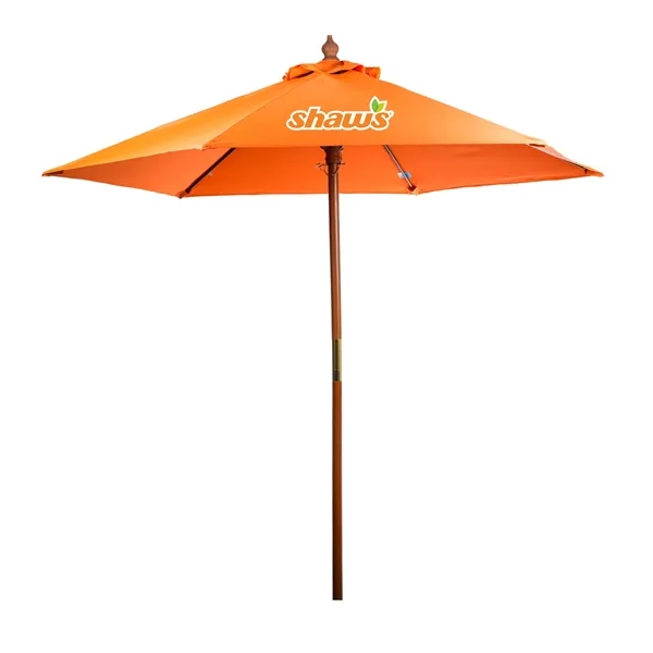 Market umbrella with 7' arc, 6 panel configuration, 2-pc. solid wood... from ASI 76730 Peerless Umbrella Co Inc / Threads By Peerless