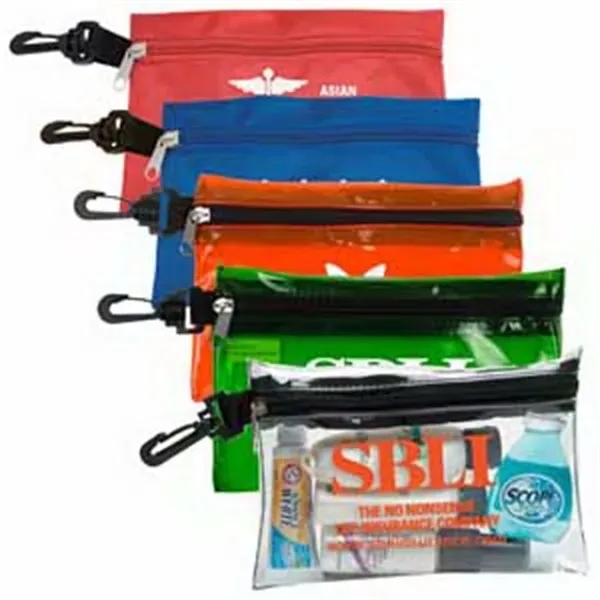 7 1/2" x 5" 420 Denier polyester zippered pouch with plastic... from ASI 62660 Innovation Line
