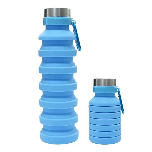 18.6 ounce sports collapsible silicone bottle and carabiner clip plus 1... from ASI 37218 Athena Promo (tm)