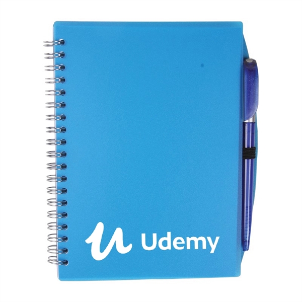 5 3/4" x 7" spiral-bound 60-page unlined notebook with translucent cover... from ASI 63549 Jornik Manufacturing Corp / Jornik