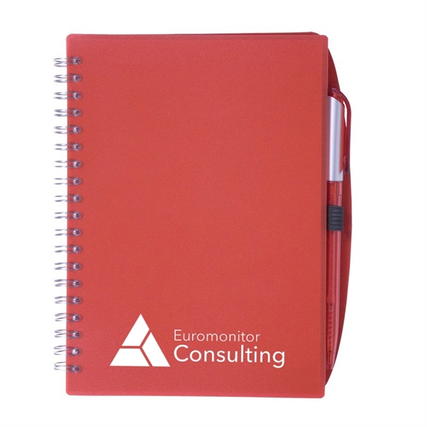 5 3/4" x 7" spiral-bound 60-page unlined notebook with translucent cover... from ASI 63549 Jornik Manufacturing Corp / Jornik