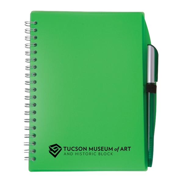 5 3/4" x 7" spiral-bound 60-page unlined notebook with translucent cover... from ASI 63549 Jornik Manufacturing Corp / Jornik