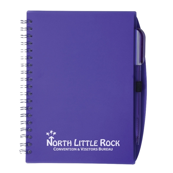 5 3/4" x 7" spiral-bound 60-page unlined notebook with translucent cover... from ASI 63549 Jornik Manufacturing Corp / Jornik