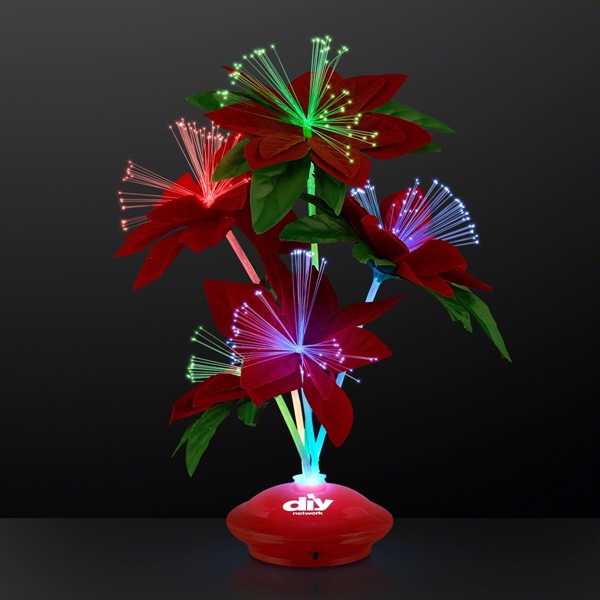 Red Christmas Flowers Light Up Centerpiece; Blank and Imprinted Pricing... from ASI 34194 ALightPromos