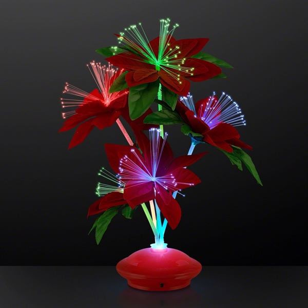Red Christmas Flowers Light Up Centerpiece; Blank and Imprinted Pricing... from ASI 34194 ALightPromos