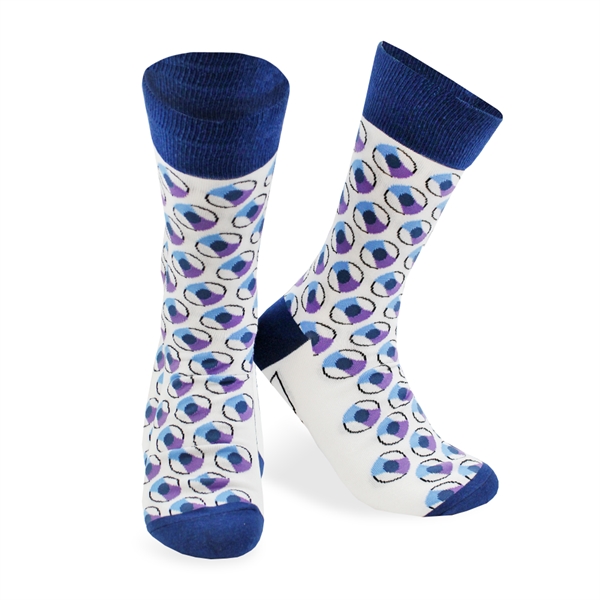 One pair of one size fits all socks with woven-in, jacquard... from ASI 45657 Pop! Promos