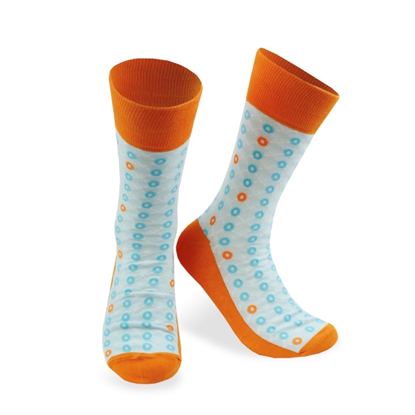 One pair of one size fits all socks with woven-in, jacquard... from ASI 45657 Pop! Promos