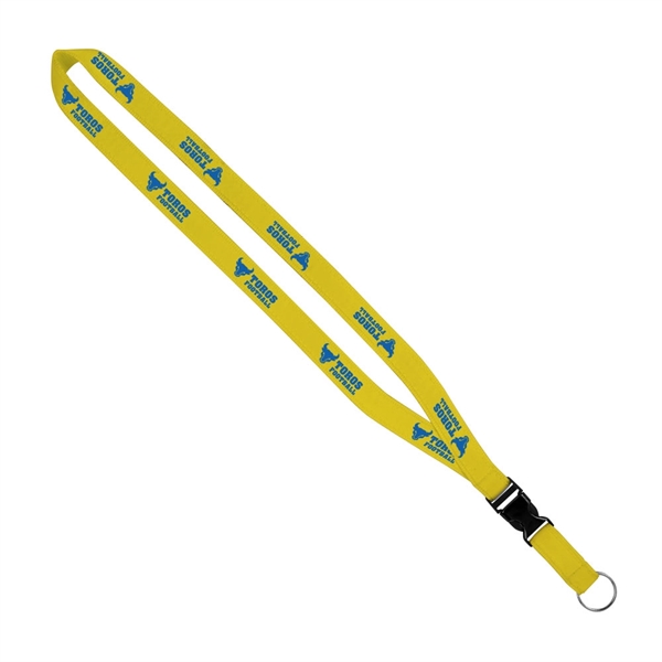 3/4"W x 34"L polyester lanyard with woven ribbon and plastic slide... from ASI 88060 Snugz/USA Inc / SnugZ USA®