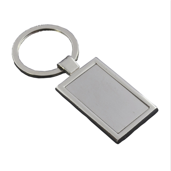 polished zinc rectangular metal keychain with wide split ring... from ASI 37218 Athena Promo (tm)