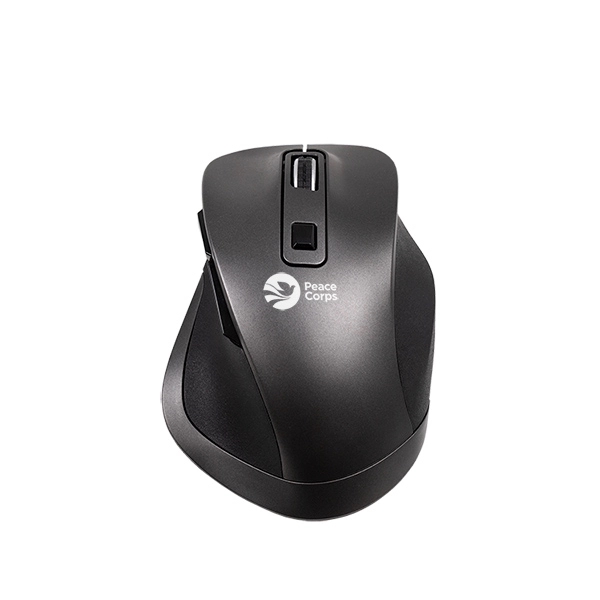 Ergonomic wireless mouse with two thumb buttons, click-button scroll wheel and... from ASI 61005 Hirsch Gift Inc / Hirsch Gift HG TECH HG