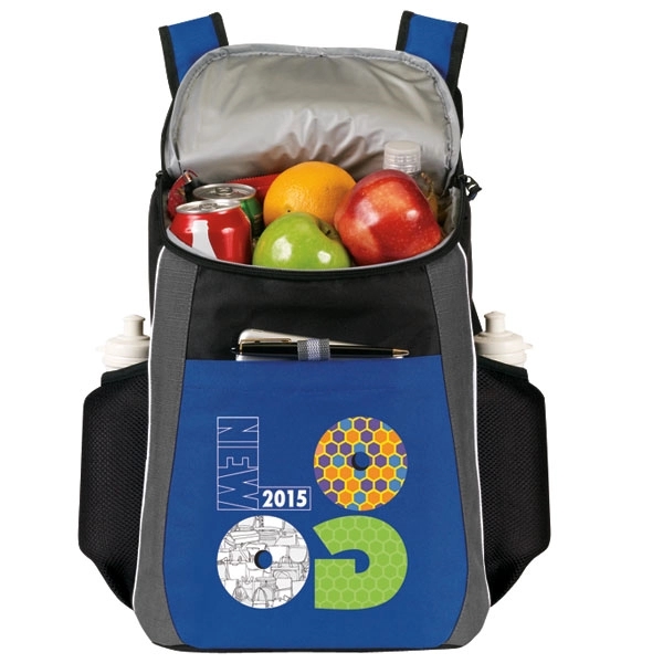 Accent 18 Cans Cooler Backpack. Made of 600 denier poly and... from ASI 46420 Continental Mkting Svc Inc / CMBags