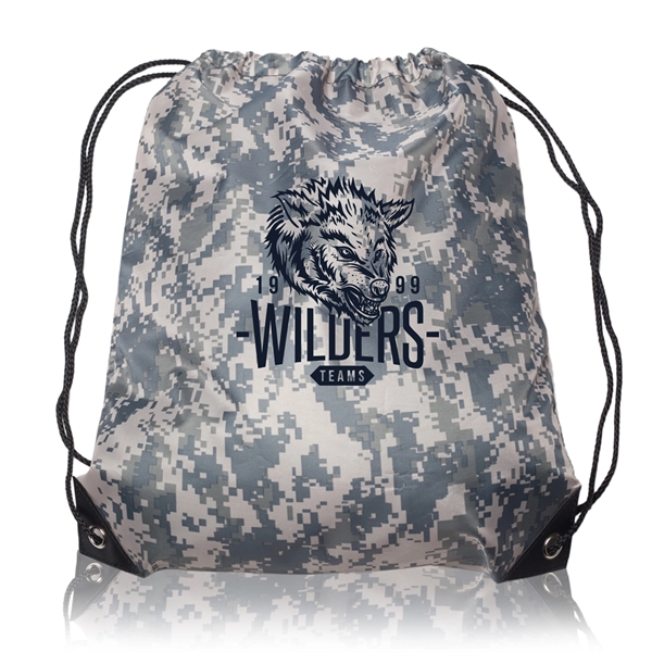 14" x 18" 210 Denier polyester drawstring backpack with polyurethane leather... from ASI 62088 IDProductsource