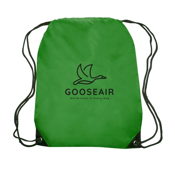 14" x 18" 210 Denier polyester drawstring backpack with polyurethane leather... from ASI 62088 IDProductsource