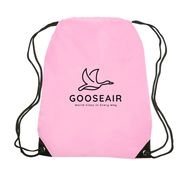 14" x 18" 210 Denier polyester drawstring backpack with polyurethane leather... from ASI 62088 IDProductsource