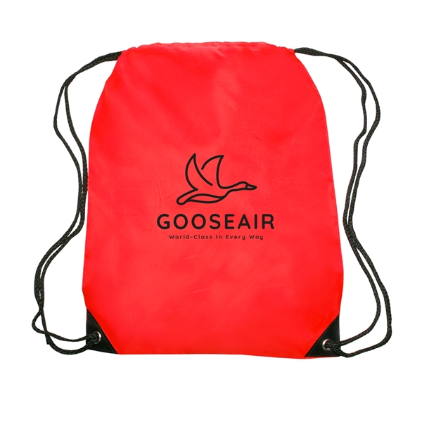 14" x 18" 210 Denier polyester drawstring backpack with polyurethane leather... from ASI 62088 IDProductsource