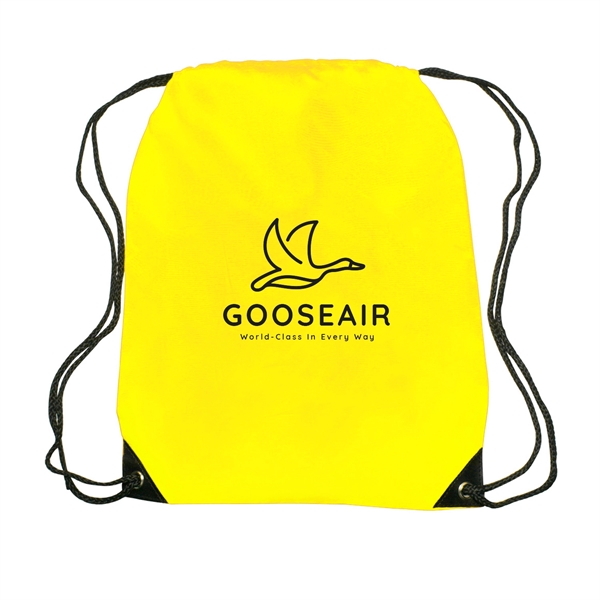 14" x 18" 210 Denier polyester drawstring backpack with polyurethane leather... from ASI 62088 IDProductsource