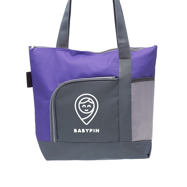 16.5" x 14.5" x 4.5" 600 Denier polyester two-tone Pioneer tote... from ASI 62088 IDProductsource