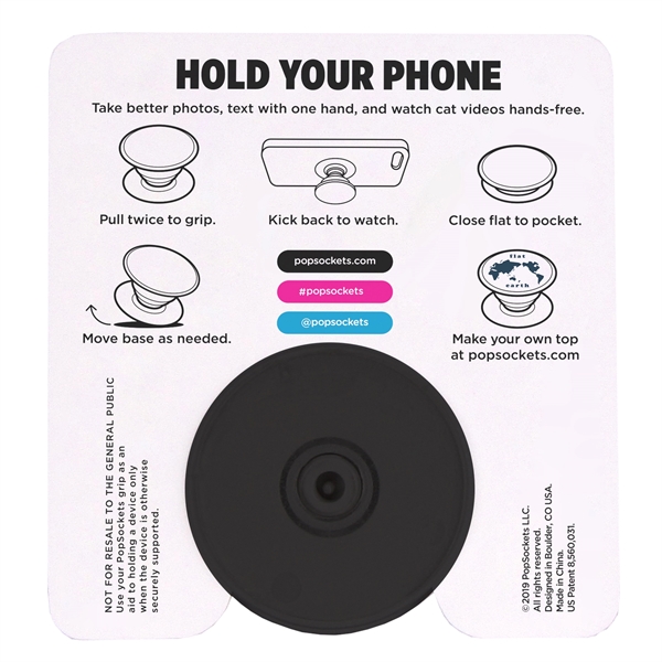 PopSockets sticks to the back of your phone to create a... from ASI 62124 iClick, Inc. / iClick®