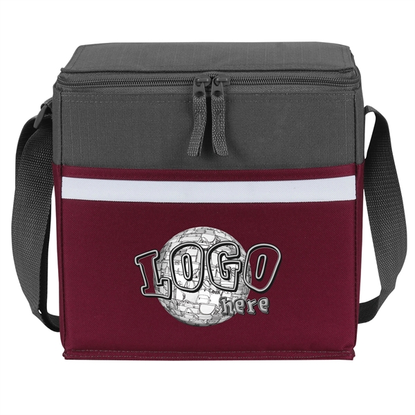 Two-tone accented, 12-pack cooler with insulated heat sealed PEVA lining, zippered... from ASI 46420 Continental Mkting Svc Inc / CMBags