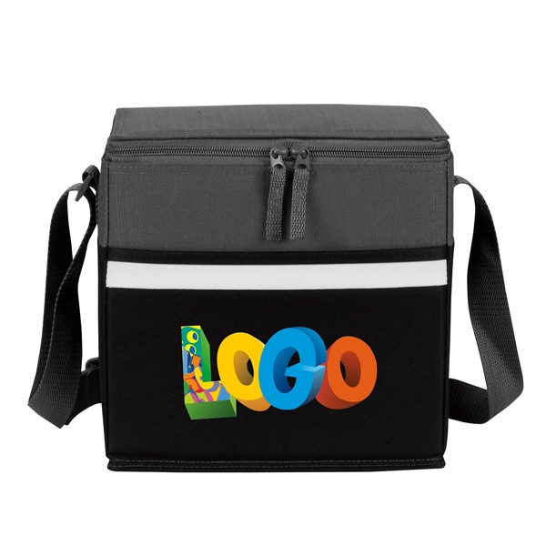 Two-tone accented, 12-pack cooler with insulated heat sealed PEVA lining, zippered... from ASI 46420 Continental Mkting Svc Inc / CMBags