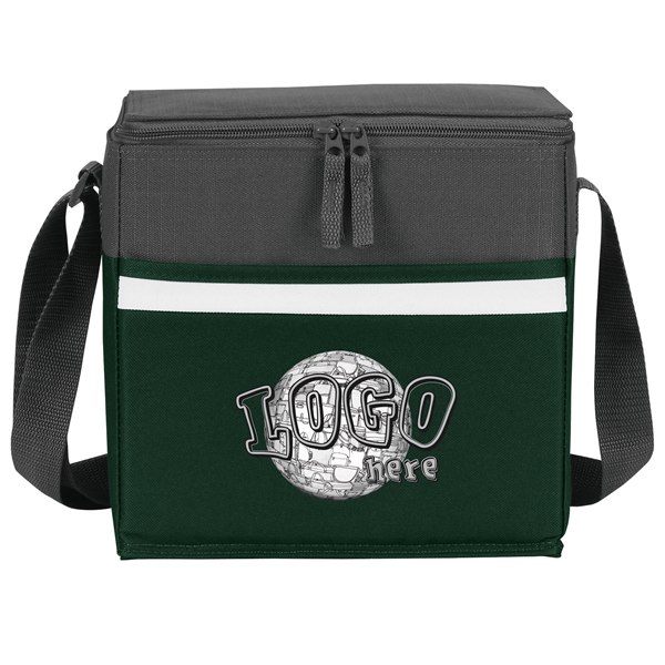 Two-tone accented, 12-pack cooler with insulated heat sealed PEVA lining, zippered... from ASI 46420 Continental Mkting Svc Inc / CMBags