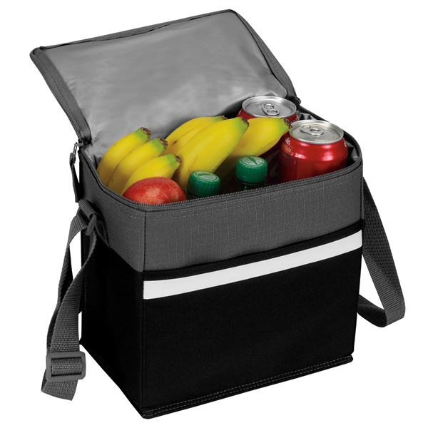 Two-tone accented, 12-pack cooler with insulated heat sealed PEVA lining, zippered... from ASI 46420 Continental Mkting Svc Inc / CMBags