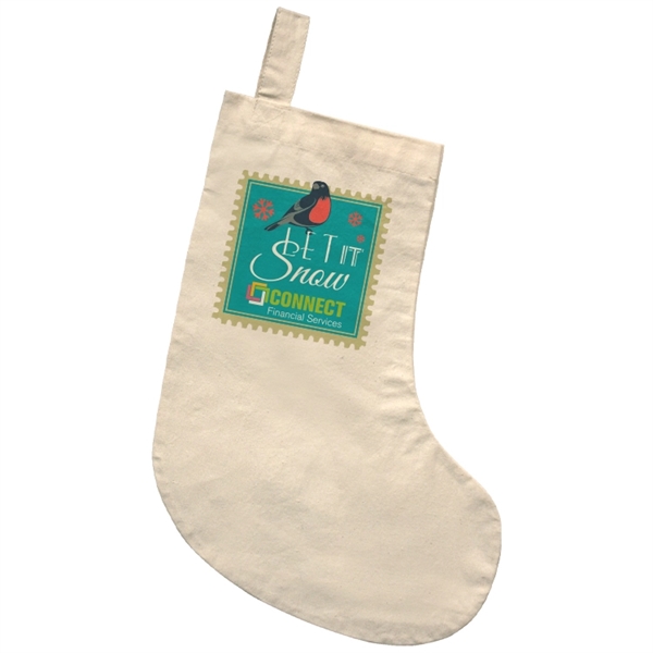 Cotton holiday stocking ready for custom printed or personalized branding-ideal for... from ASI 67557 LimeLight Ent