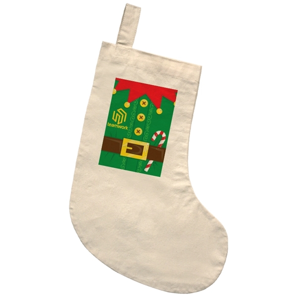 Cotton holiday stocking ready for custom printed or personalized branding-ideal for... from ASI 67557 LimeLight Ent
