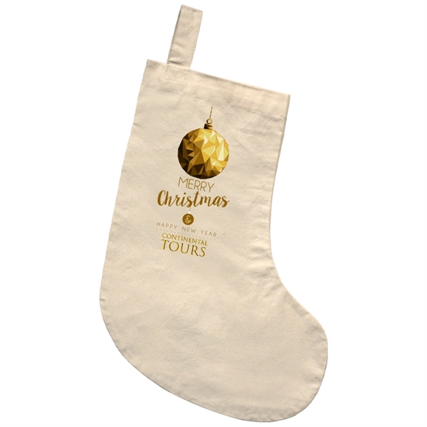 Cotton holiday stocking ready for custom printed or personalized branding-ideal for... from ASI 67557 LimeLight Ent