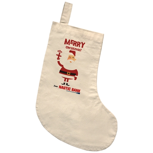 Cotton holiday stocking ready for custom printed or personalized branding-ideal for... from ASI 67557 LimeLight Ent