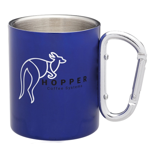 10 oz. stainless steel mug with carabiner clip handle.... from ASI 62088 IDProductsource