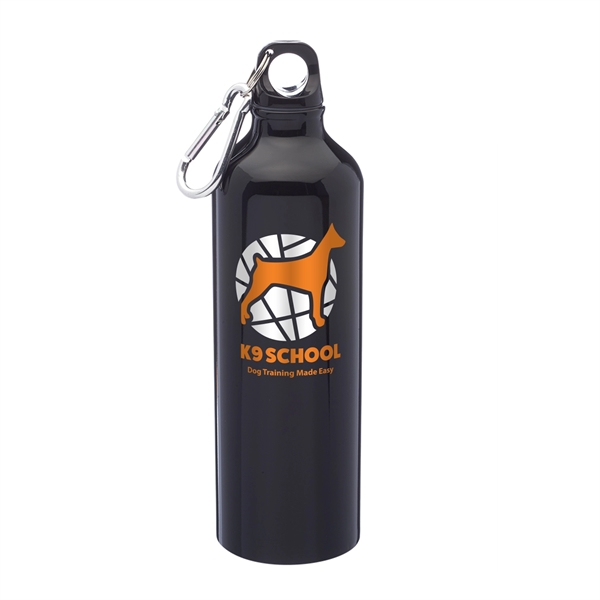 24 ounce aluminum water bottle with twist on lid and carabiner... from ASI 62088 IDProductsource