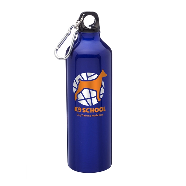 24 ounce aluminum water bottle with twist on lid and carabiner... from ASI 62088 IDProductsource