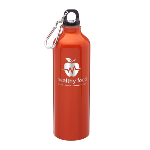 24 ounce aluminum water bottle with twist on lid and carabiner... from ASI 62088 IDProductsource