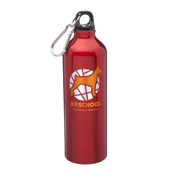 24 ounce aluminum water bottle with twist on lid and carabiner... from ASI 62088 IDProductsource
