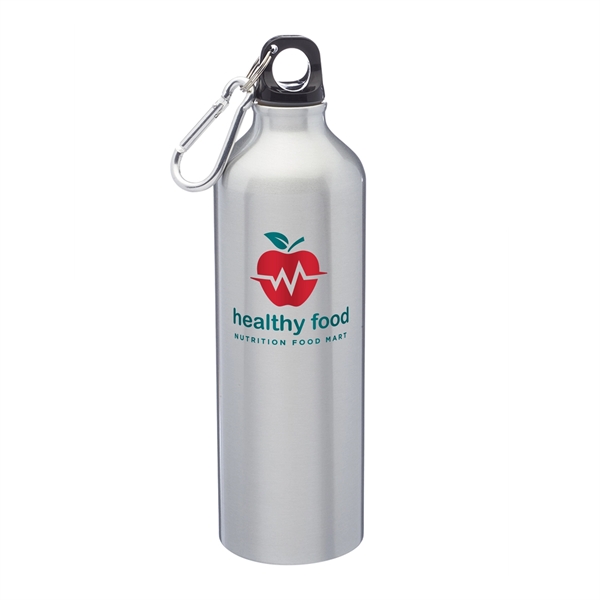 24 ounce aluminum water bottle with twist on lid and carabiner... from ASI 62088 IDProductsource