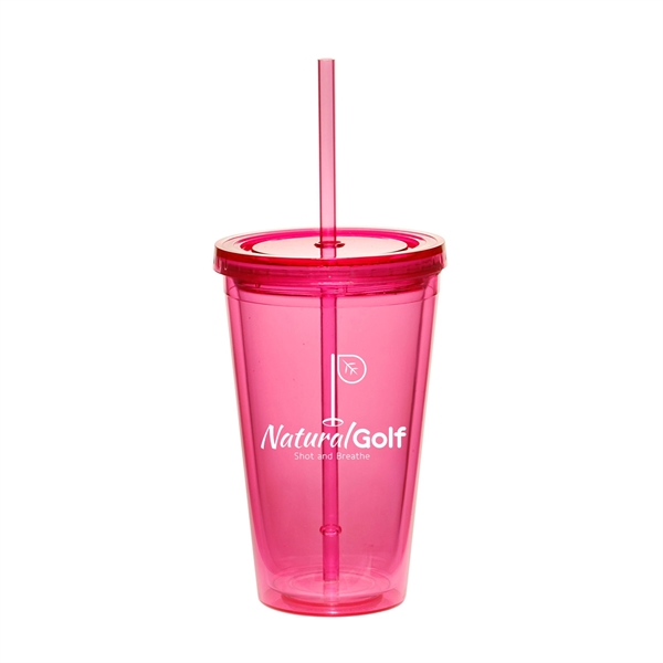 6.25" x 4 x 2.5" acrylic 16-ounce double wall tumbler with... from ASI 62088 IDProductsource