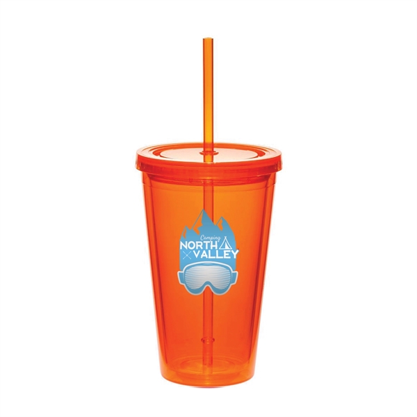 6.25" x 4 x 2.5" acrylic 16-ounce double wall tumbler with... from ASI 62088 IDProductsource