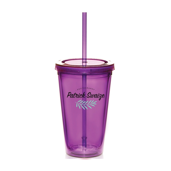 6.25" x 4 x 2.5" acrylic 16-ounce double wall tumbler with... from ASI 62088 IDProductsource